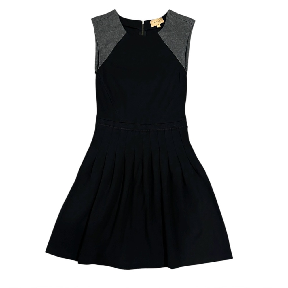 Anthropologie Kachel Pleated Sleeveless Dress Black Gray Women’s Size 0 NWOT